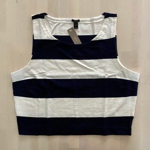 J.Crew cropped rugby-striped tank top